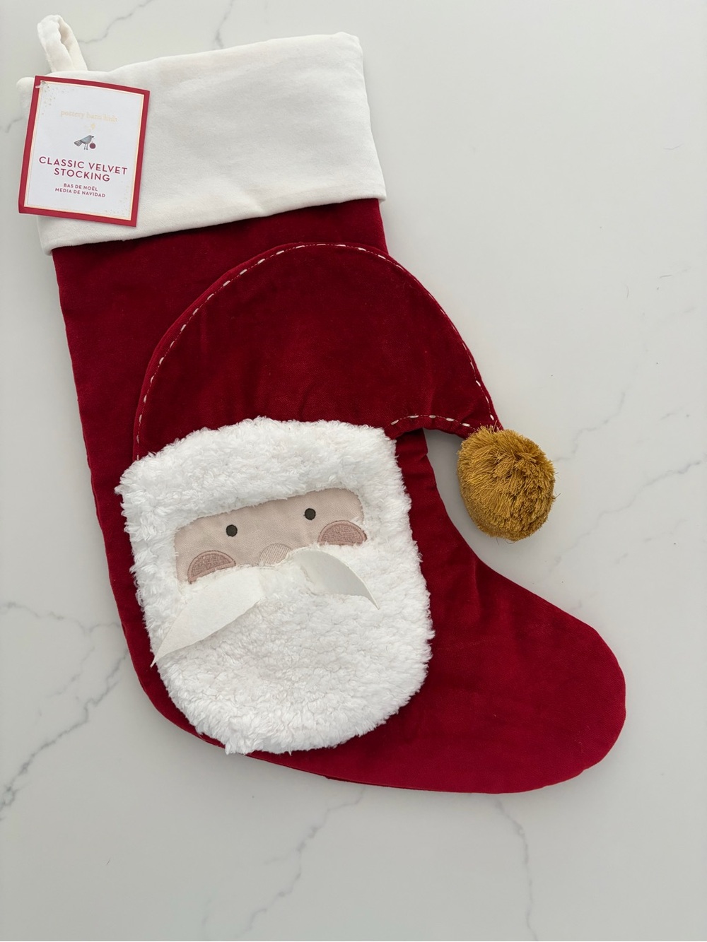 Pottery Barn Kids Christmas Classic Velvet Stocking Santa Brand New NWT!